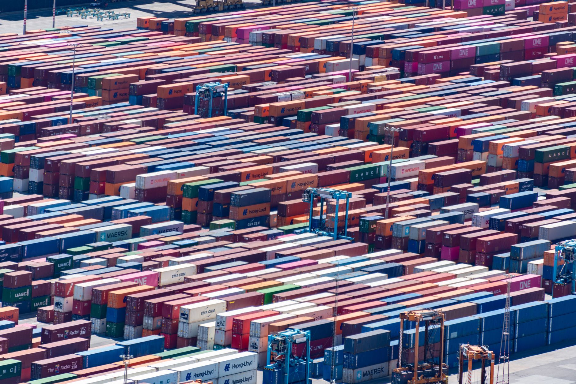 Aerial container port representing Brazil as an export market for European industry